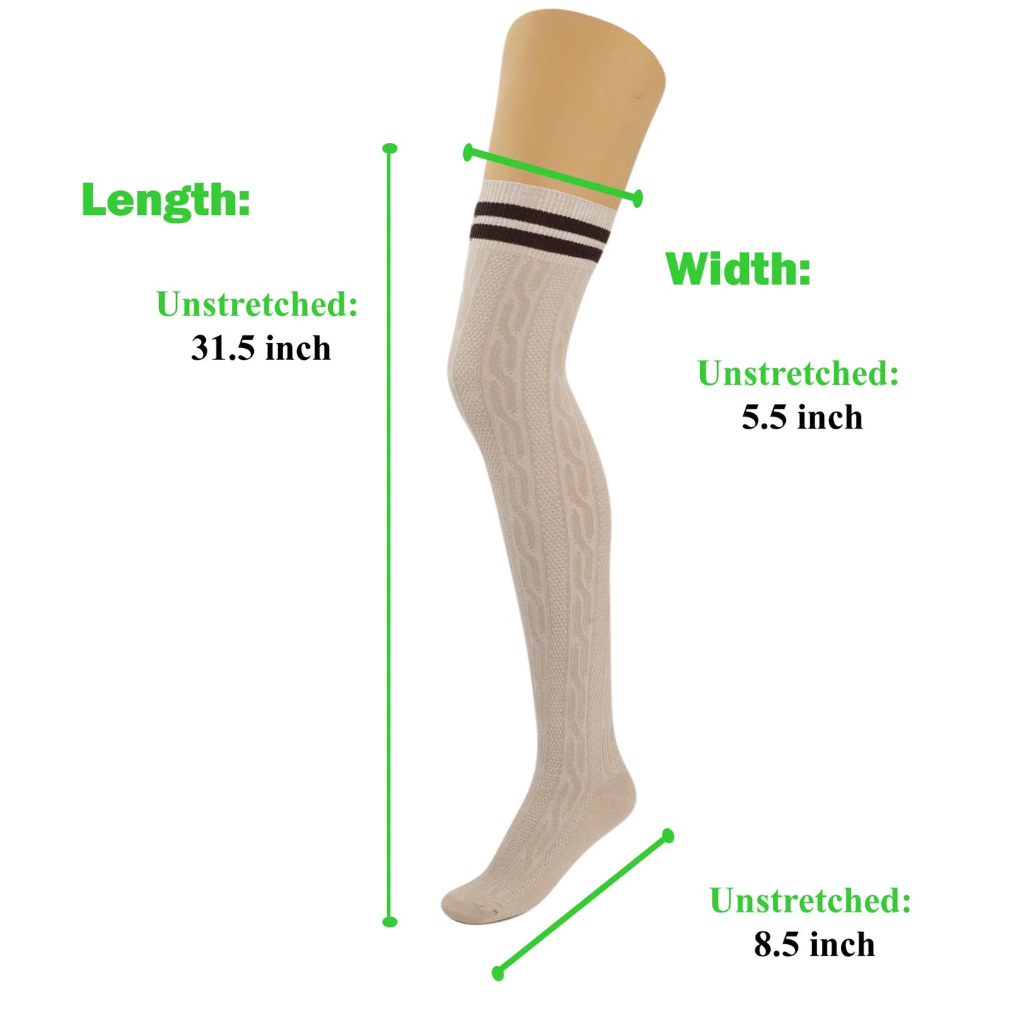 3 Pairs Over-The-Knee Thigh-High Socks for Women – Warm Boot Stockings, Soft & Stretchy Knit, US Size 5-10