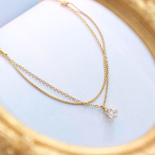 18K Gold Plated S-Chain Bracelet with Cubic Zirconia