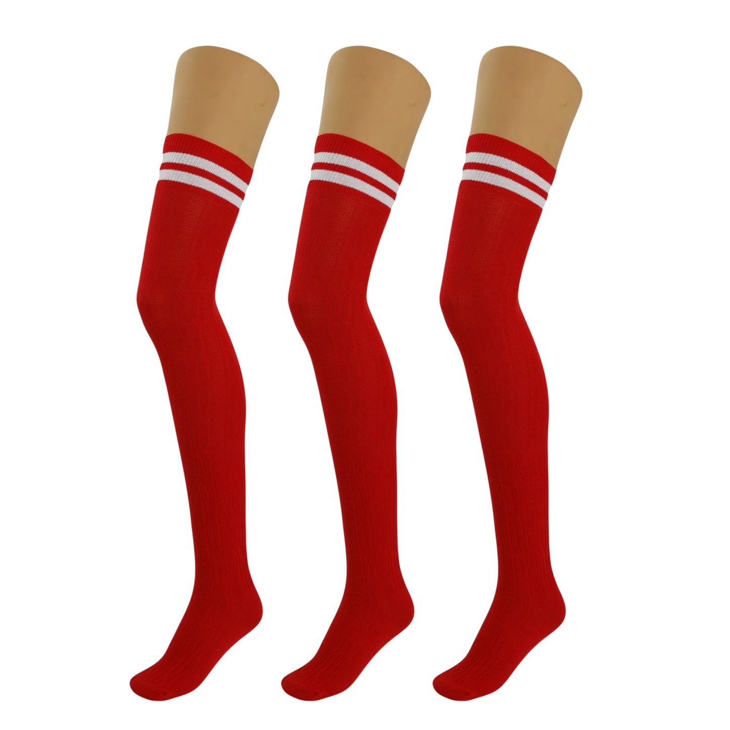 3 Pairs Over-The-Knee Thigh-High Socks for Women – Warm Boot Stockings, Soft & Stretchy Knit, US Size 5-10